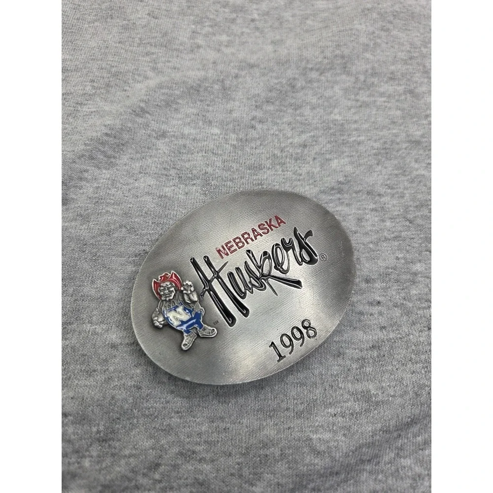 Vintage 1998 Nebraska Cornhuskers Football Solid Pewter Belt Buckle College NCAA